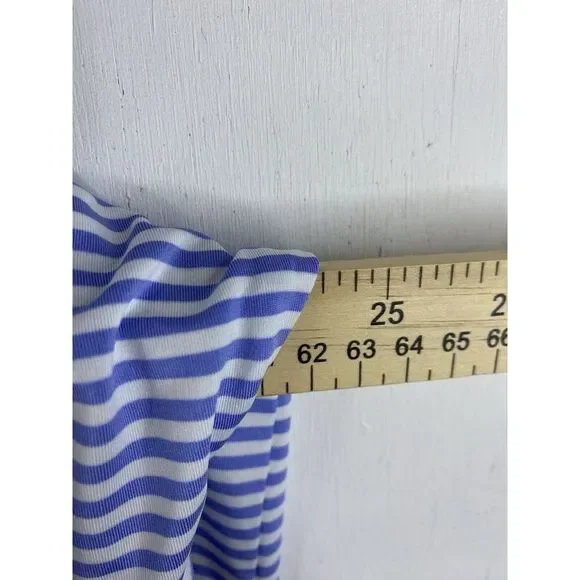 Mens RLX Ralph Lauren Golf Polo Shirt Blue White Stripes Polyester Spandex Sz XL - Picture 3 of 8